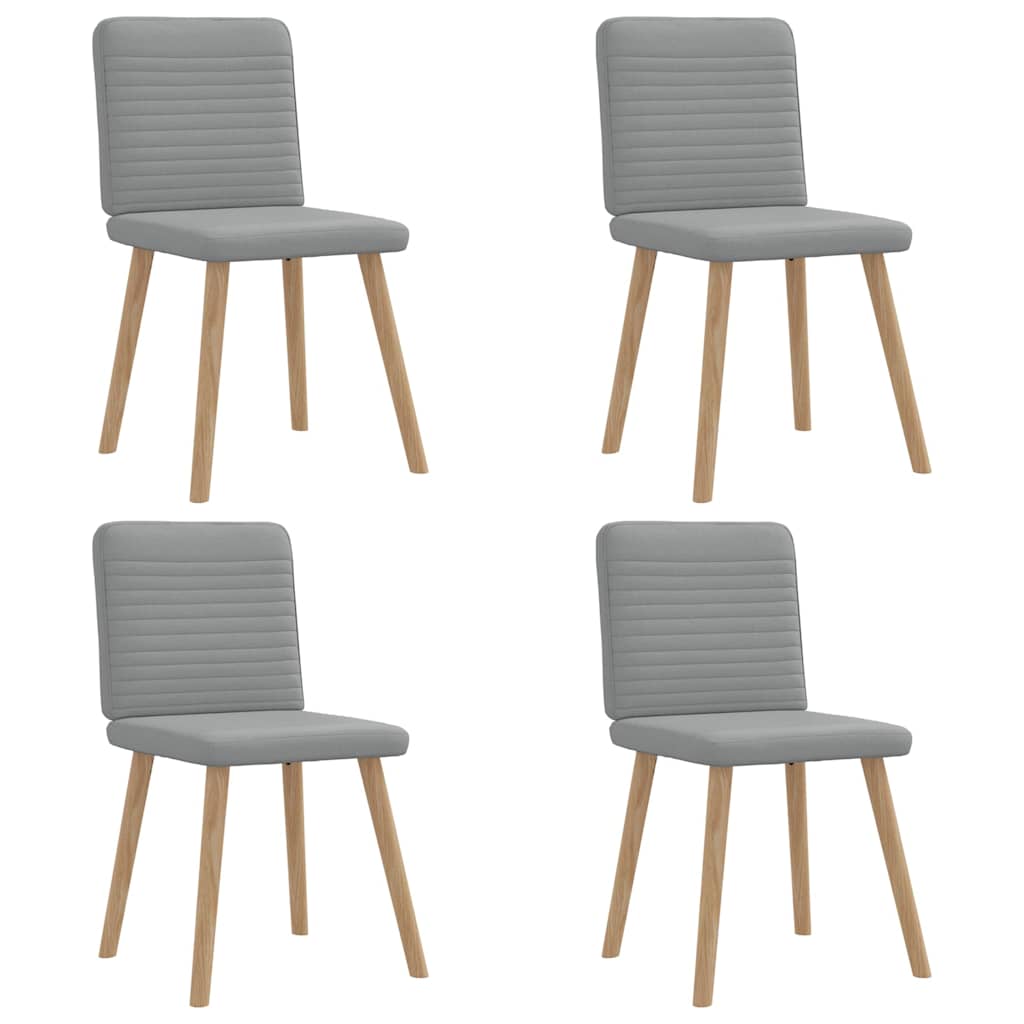 vidaXL Dining Chairs 4 pcs fabric light grey