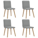 vidaXL Dining Chairs 4 pcs fabric light grey