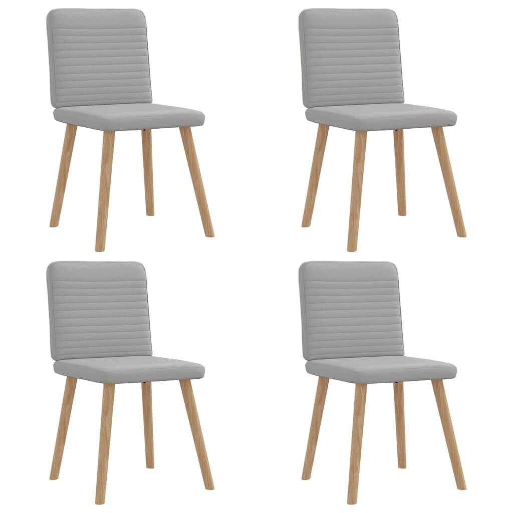 vidaXL Dining Chairs 4 pcs fabric light grey