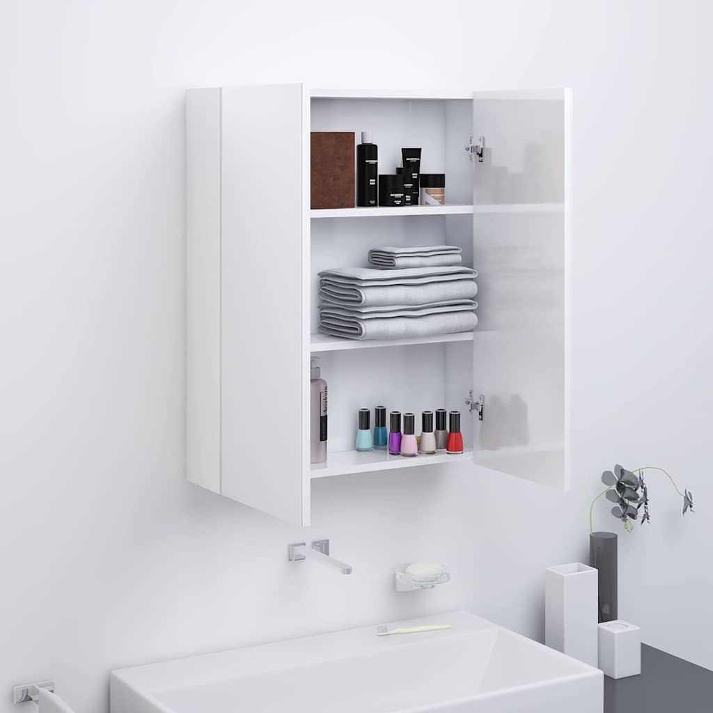 vidaXL Badkamerkast met spiegel 60x15x75 cm MDF glanzend zwart