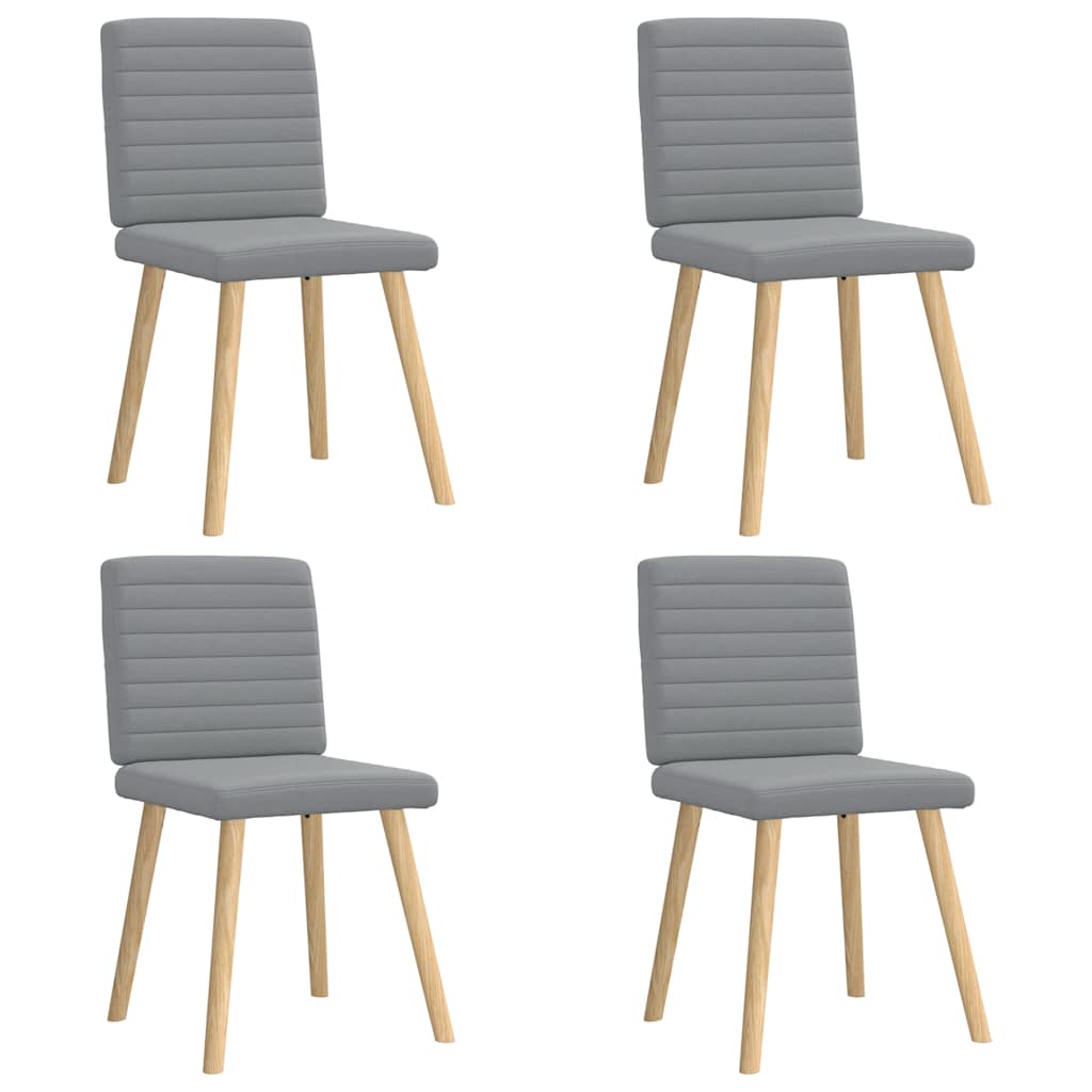 vidaXL Eetkamerstoelen 4 st stof lichtgrijs