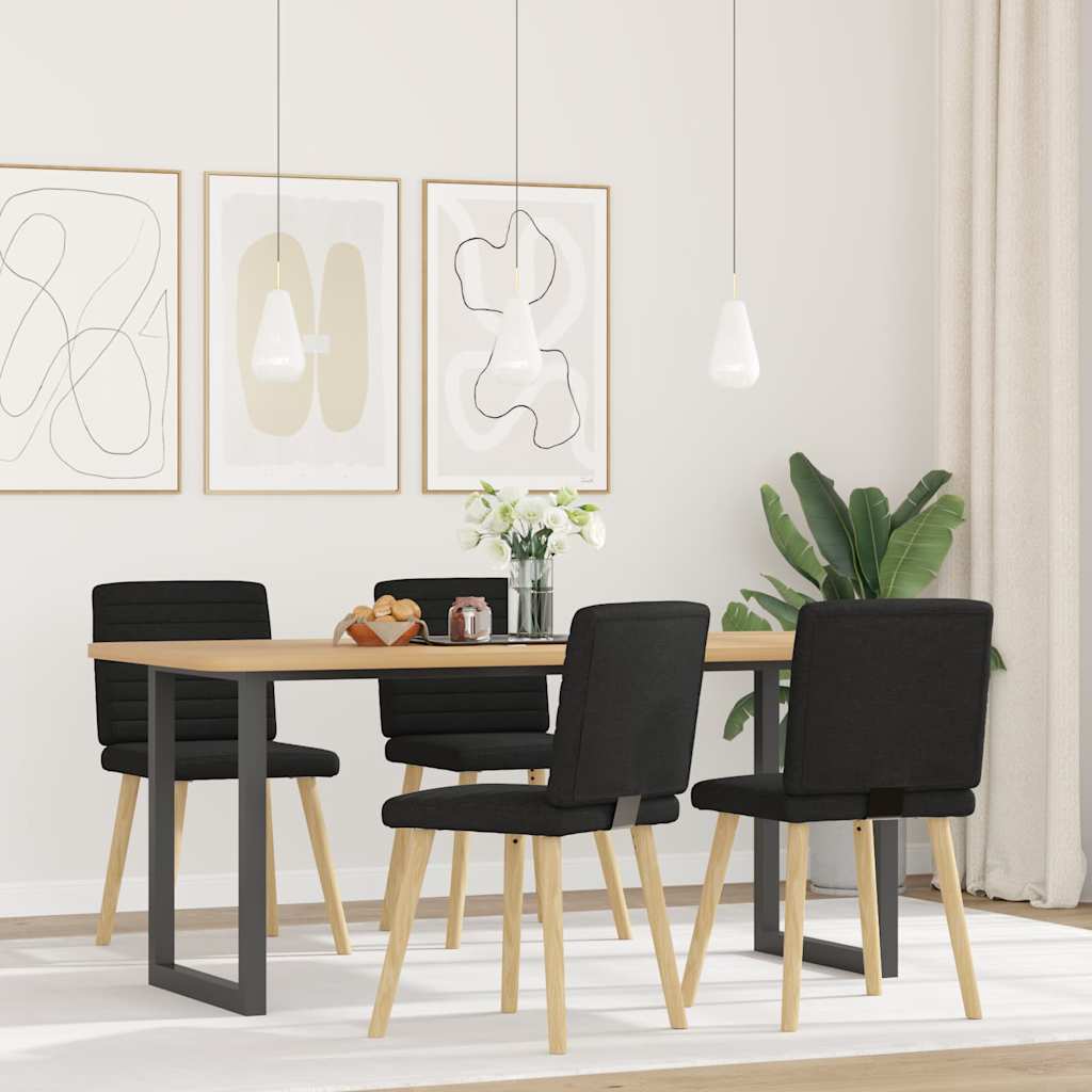 vidaXL Eetkamerstoelen 4 st stof lichtgrijs