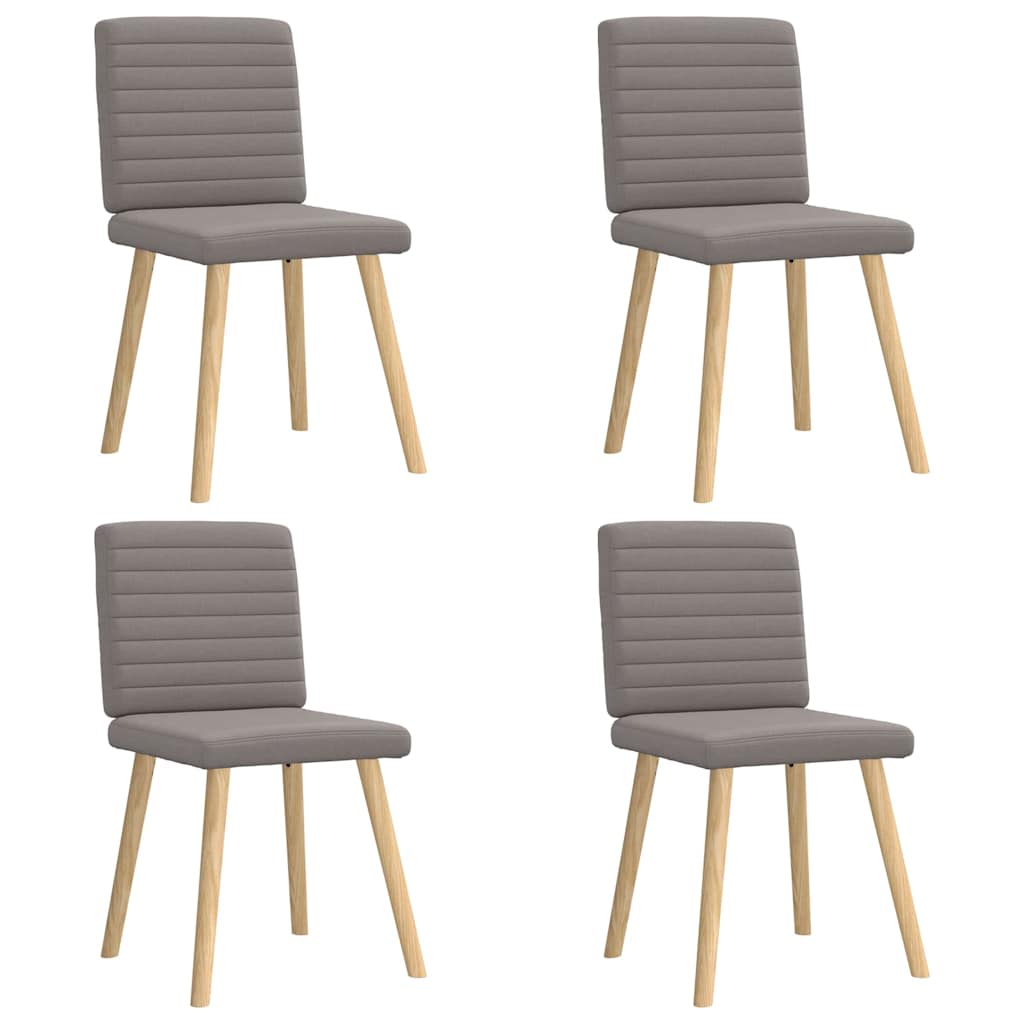 vidaXL Eetkamerstoelen 4 st stof lichtgrijs