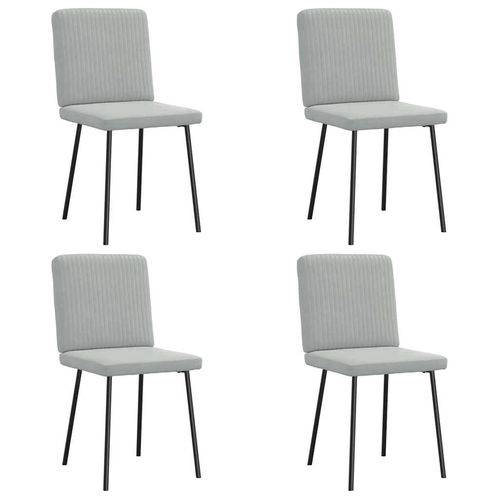vidaXL Eetkamerstoelen 4 st fluweel lichtgrijs