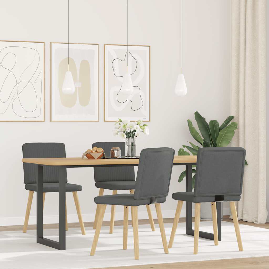vidaXL Eetkamerstoelen 4 st stof lichtgrijs