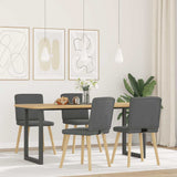 vidaXL Eetkamerstoelen 4 st stof lichtgrijs