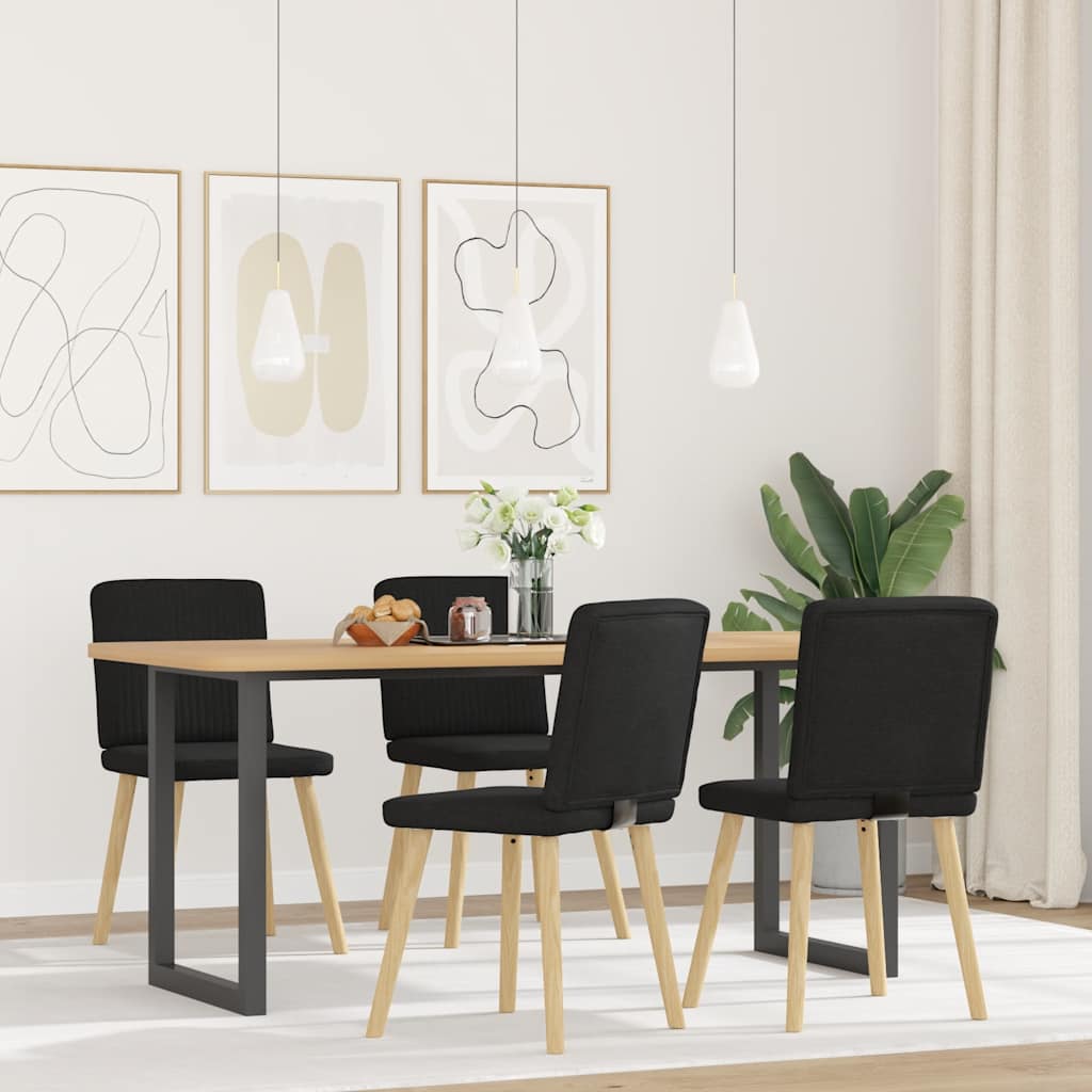vidaXL Eetkamerstoelen 4 st stof lichtgrijs