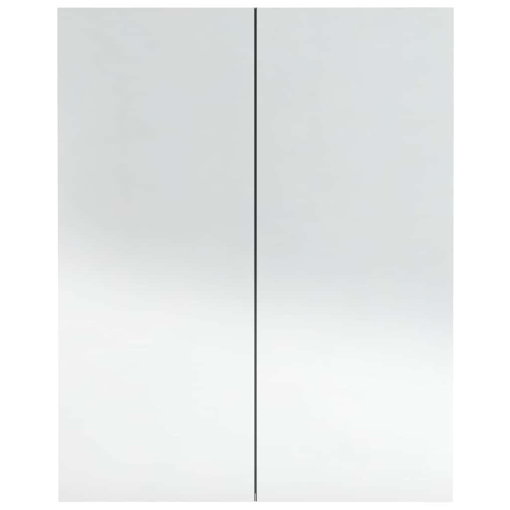 vidaXL Badkamerkast met spiegel 60x15x75 cm MDF glanzend zwart