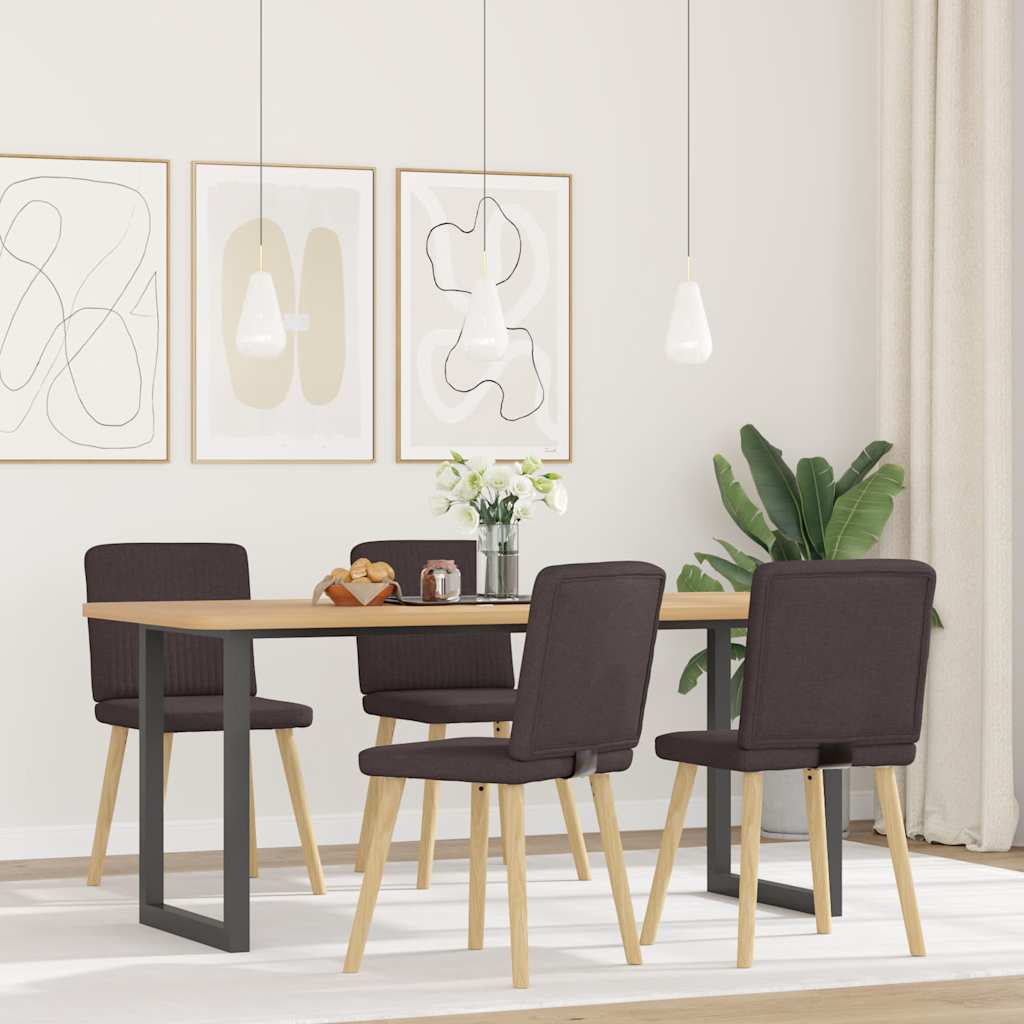 vidaXL Eetkamerstoelen 4 st stof lichtgrijs