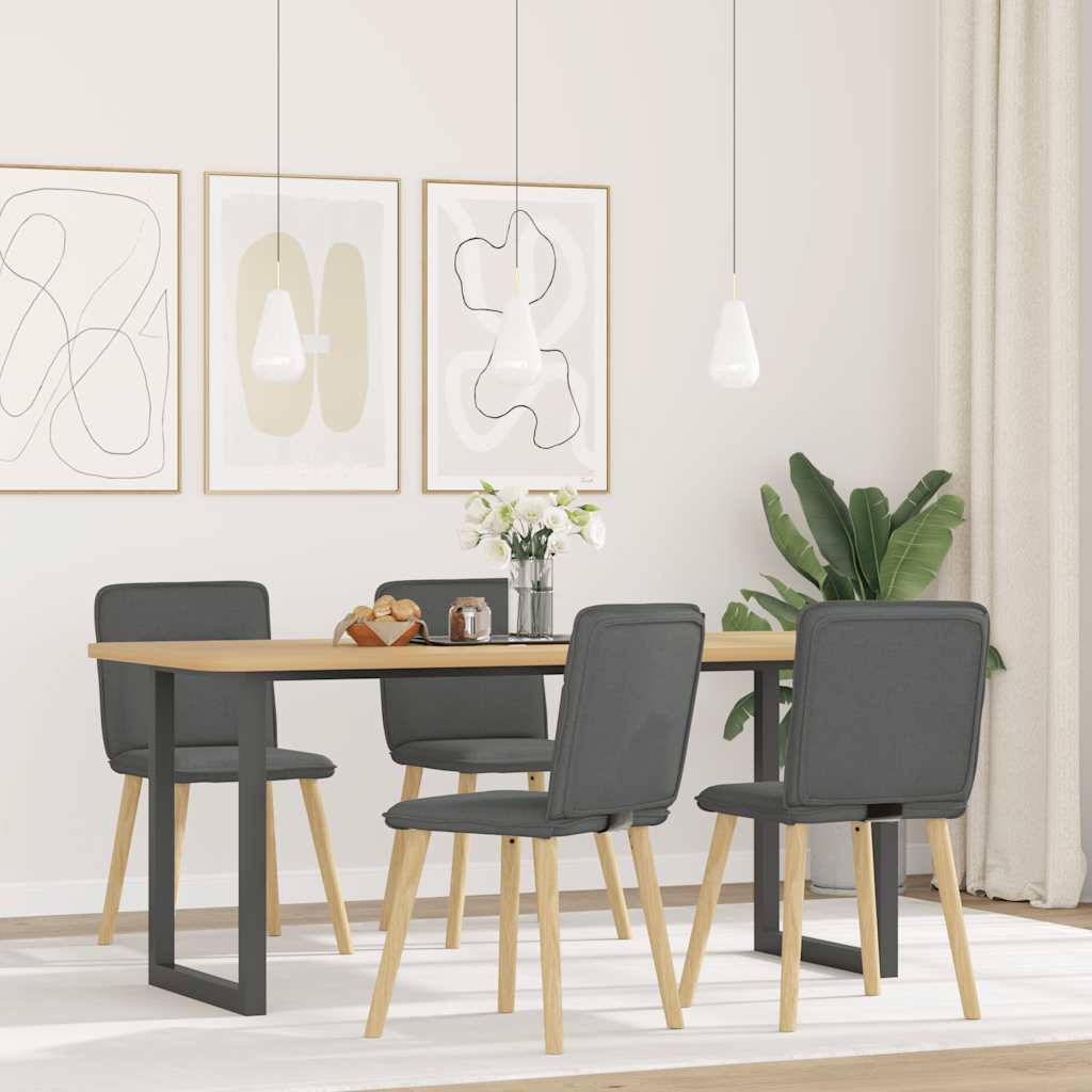 vidaXL Eetkamerstoelen 4 st stof lichtgrijs