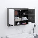 vidaXL Badkamerkast met spiegel 80x15x60 cm MDF glanzend zwart