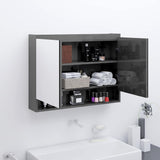 vidaXL Badkamerkast met spiegel 80x15x60 cm MDF glanzend zwart
