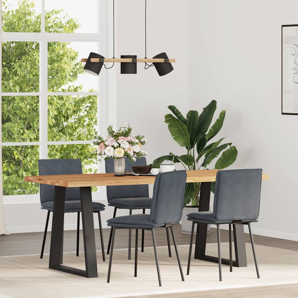 vidaXL Eetkamerstoelen 4 st fluweel lichtgrijs