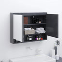 vidaXL Badkamerkast met spiegel 80x15x60 cm MDF glanzend zwart