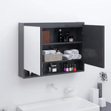 vidaXL Badkamerkast met spiegel 80x15x60 cm MDF glanzend zwart