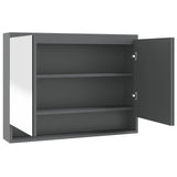 vidaXL Badkamerkast met spiegel 80x15x60 cm MDF glanzend zwart