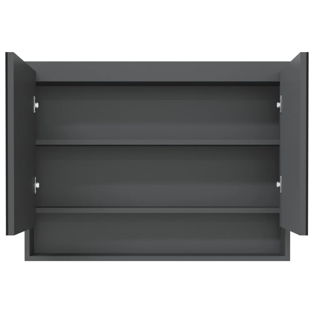 vidaXL Badkamerkast met spiegel 80x15x60 cm MDF glanzend zwart