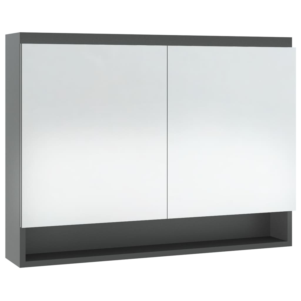vidaXL Badkamerkast met spiegel 80x15x60 cm MDF glanzend zwart