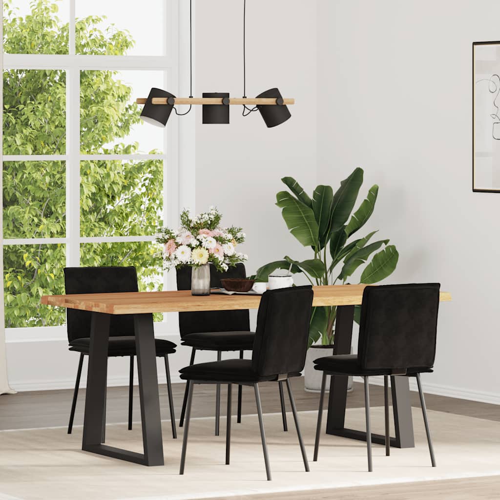 vidaXL Eetkamerstoelen 4 st fluweel lichtgrijs