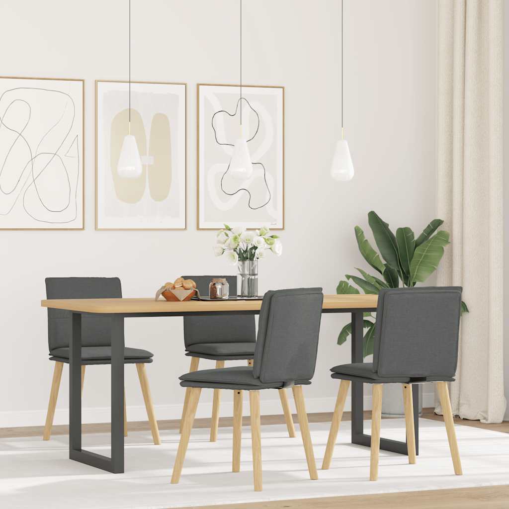 vidaXL Eetkamerstoelen 4 st stof lichtgrijs