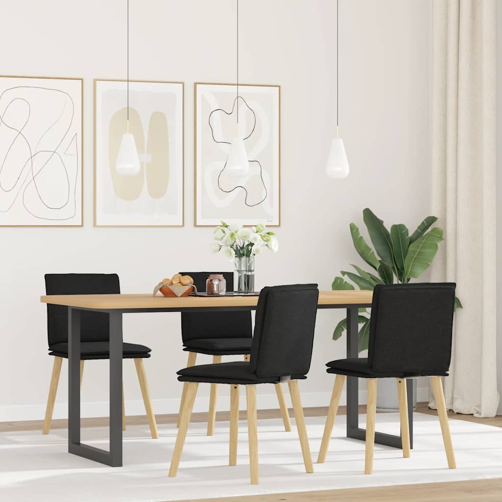 vidaXL Eetkamerstoelen 4 st stof lichtgrijs
