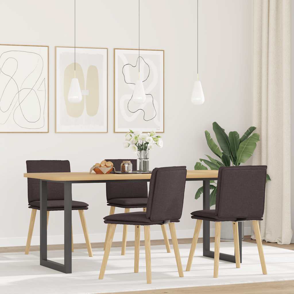 vidaXL Eetkamerstoelen 4 st stof lichtgrijs