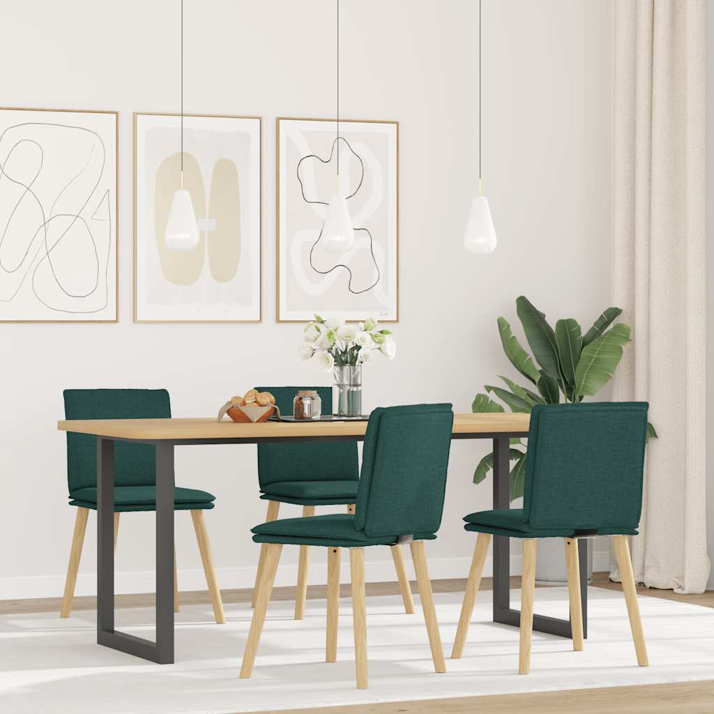 vidaXL Eetkamerstoelen 4 st stof lichtgrijs