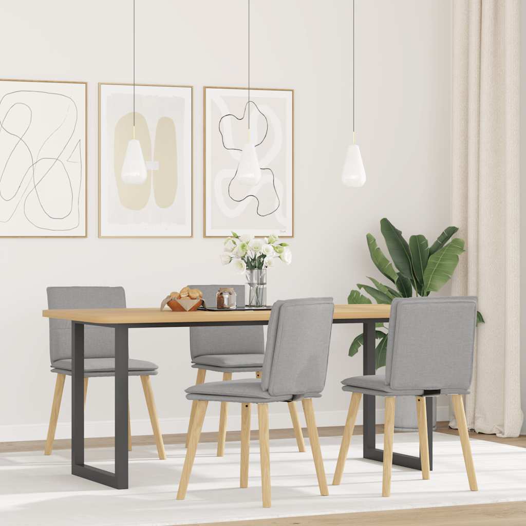 vidaXL Eetkamerstoelen 4 st stof lichtgrijs