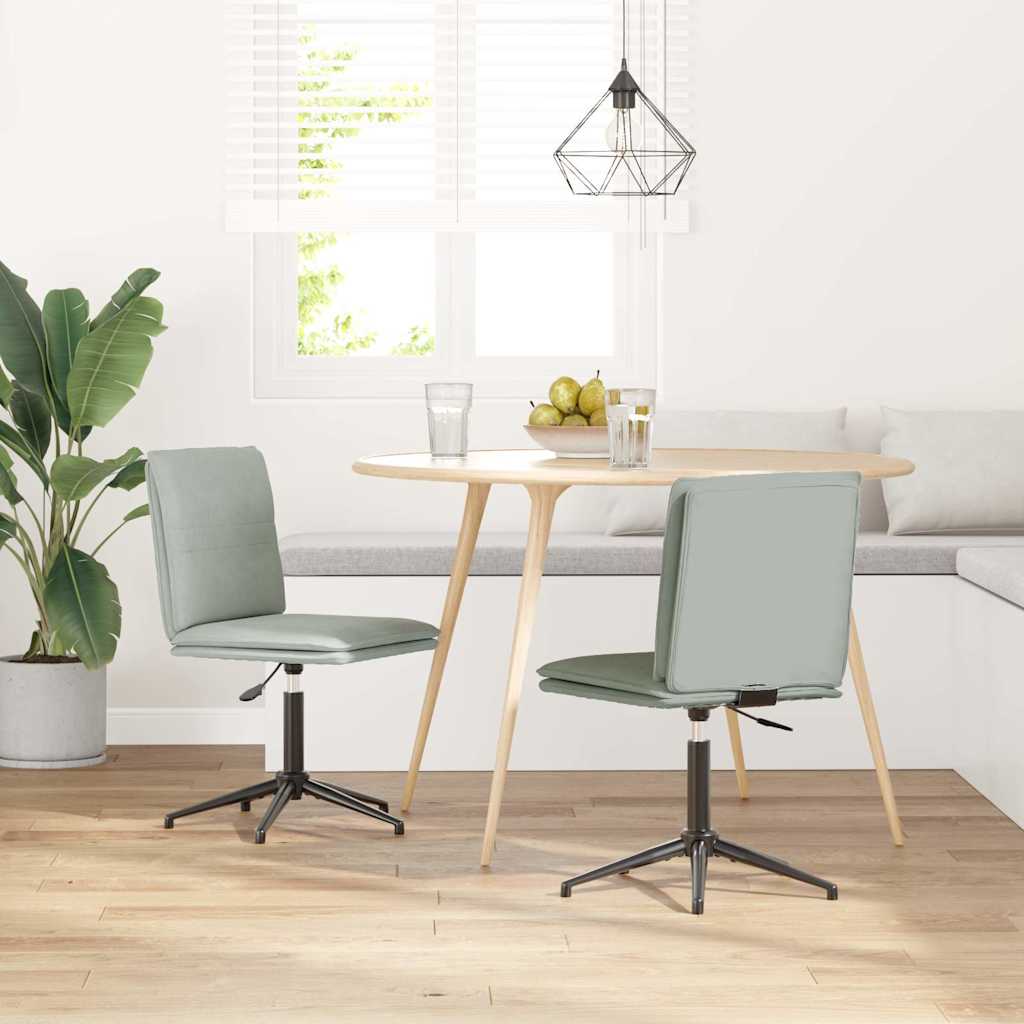 vidaXL Eetkamerstoelen 2 st fluweel lichtgrijs