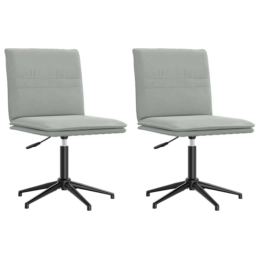 vidaXL Eetkamerstoelen 2 st fluweel lichtgrijs