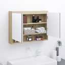 vidaXL Badkamerkast met spiegel 80x15x60 cm MDF glanzend zwart