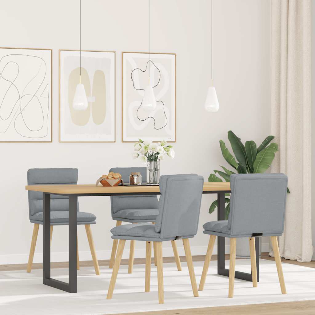 vidaXL Eetkamerstoelen 4 st stof lichtgrijs