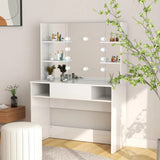 vidaXL Kaptafel met LED-verlichting 100x40x135 cm MDF wit