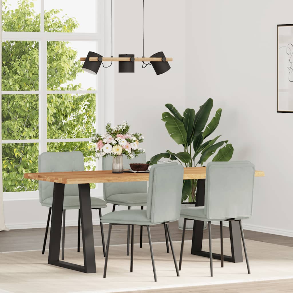 vidaXL Eetkamerstoelen 4 st fluweel lichtgrijs