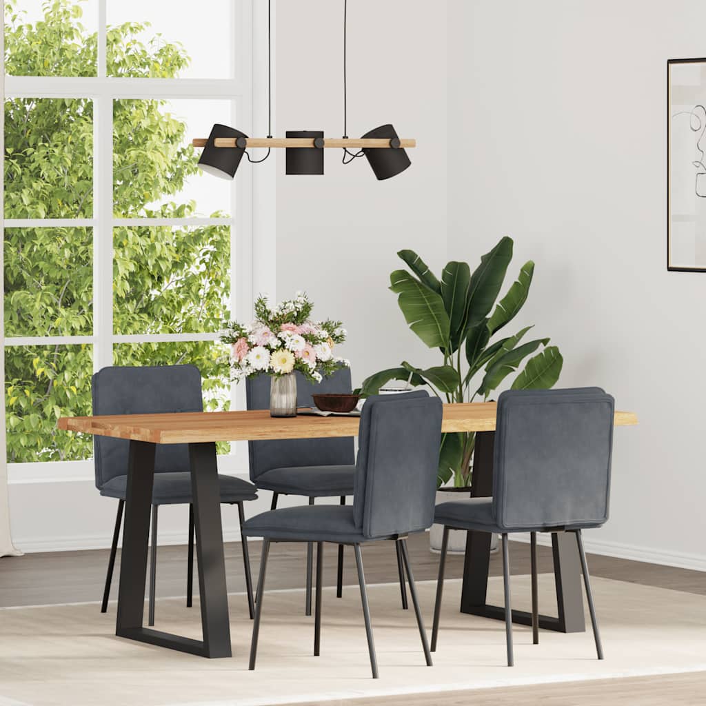 vidaXL Eetkamerstoelen 4 st fluweel lichtgrijs