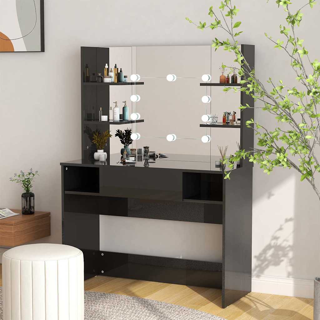 vidaXL Kaptafel met LED-verlichting 100x40x135 cm MDF wit