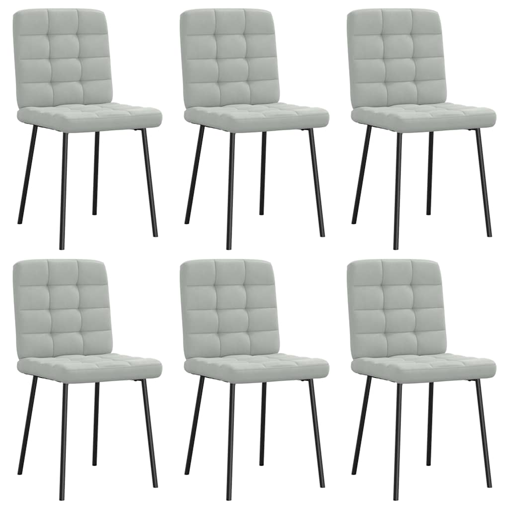 vidaXL Eetkamerstoelen 4 st fluweel lichtgrijs