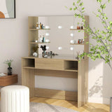 vidaXL Kaptafel met LED-verlichting 100x40x135 cm MDF wit