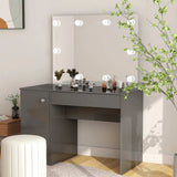 vidaXL Kaptafel met LED-verlichting 110x55x145 cm MDF grijs