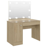 vidaXL Kaptafel met LED-verlichting 110x55x145 cm MDF grijs