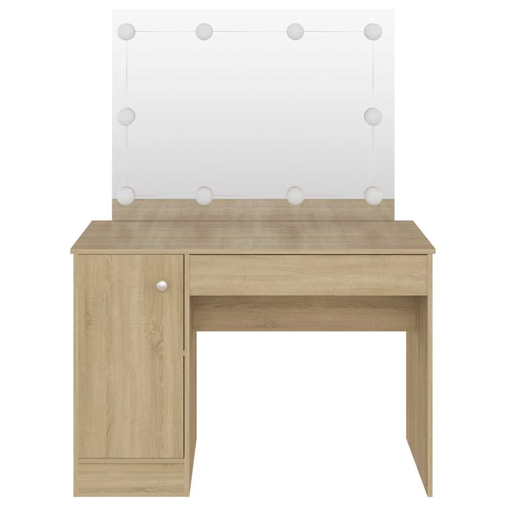 vidaXL Kaptafel met LED-verlichting 110x55x145 cm MDF grijs