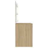 vidaXL Kaptafel met LED-verlichting 110x55x145 cm MDF grijs