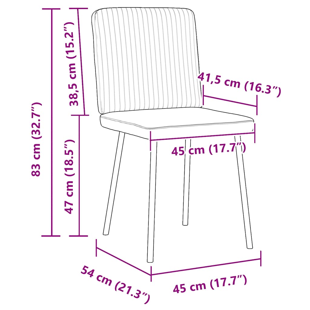 vidaXL Eetkamerstoelen 4 st fluweel lichtgrijs