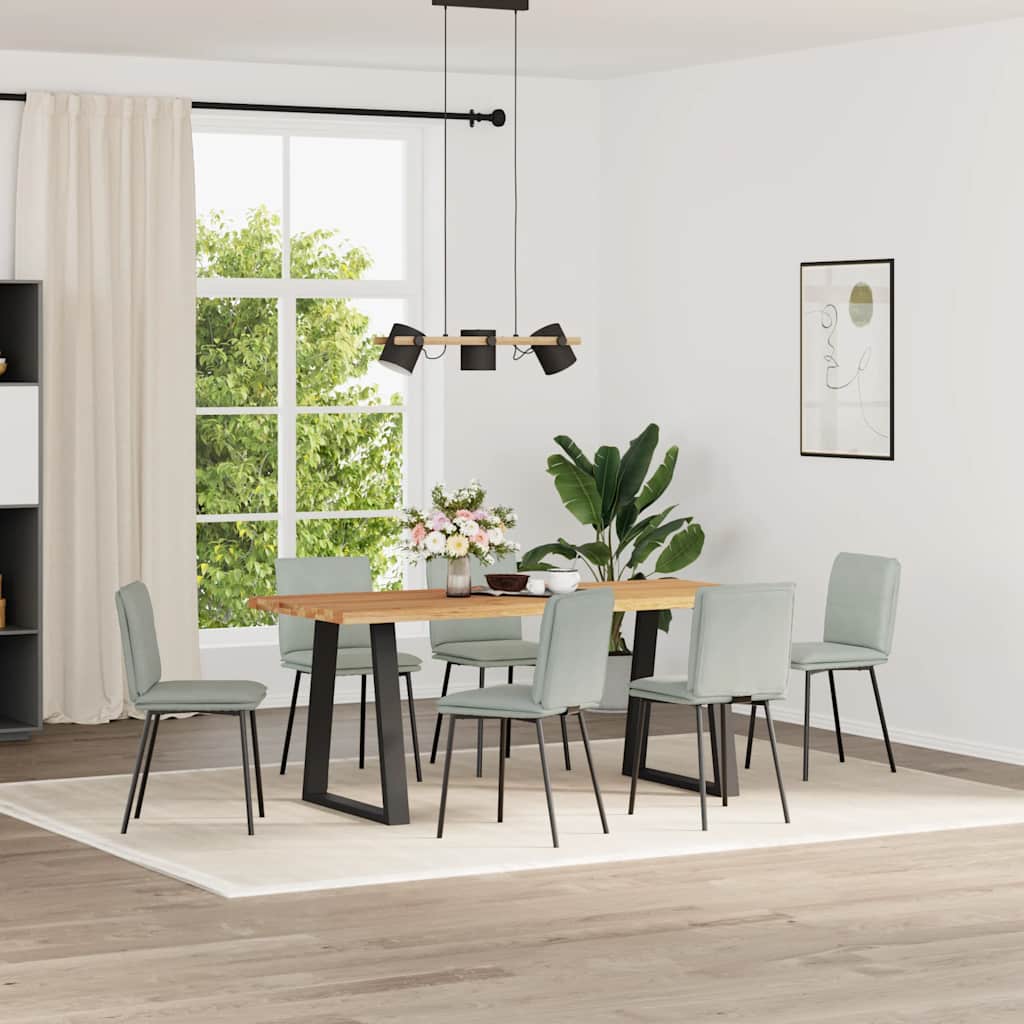 vidaXL Eetkamerstoelen 4 st fluweel lichtgrijs