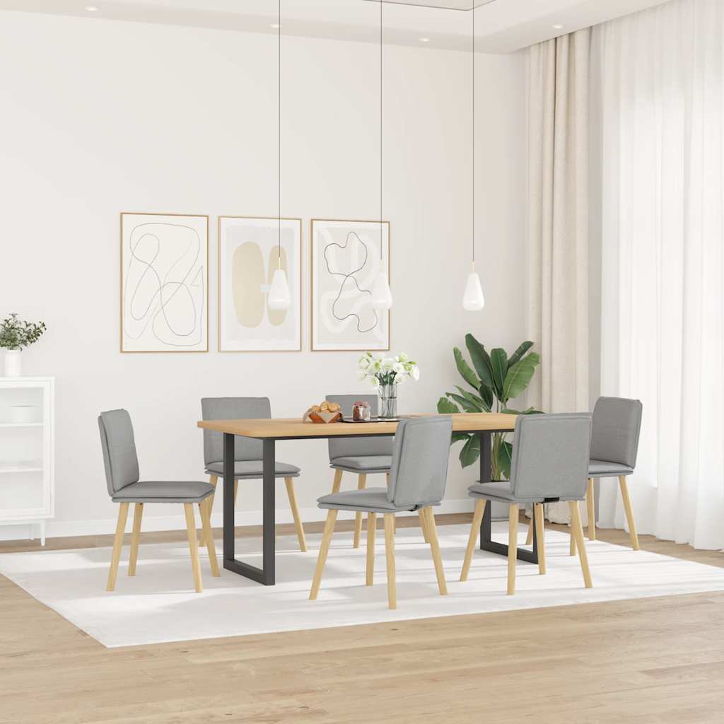 vidaXL Eetkamerstoelen 4 st stof lichtgrijs