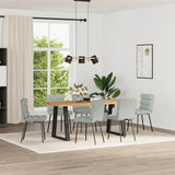 vidaXL Eetkamerstoelen 4 st fluweel lichtgrijs