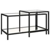 vidaXL 2-delige Salontafelset gehard glas transparant