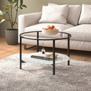 vidaXL Salontafel 70 cm gehard glas zwart en transparant