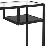 vidaXL Computerbureau 100x36x74 cm glas zwart
