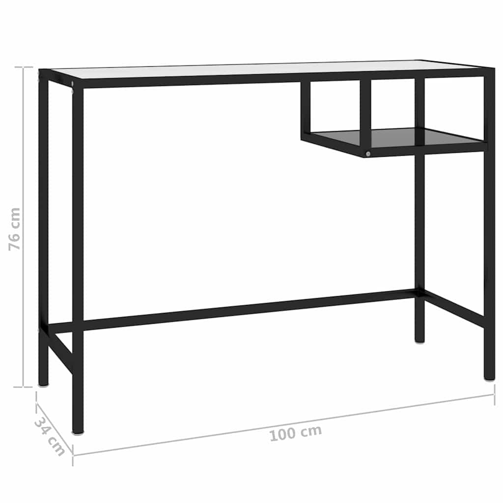 vidaXL Computerbureau 100x36x74 cm glas zwart